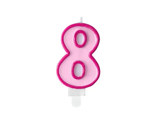 PINK CANDLES NUMBERS 8
